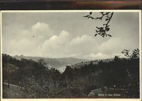 Gasern Blick ins Elbtal vom Gasthaus Gasern Kat. Kaebschuetztal