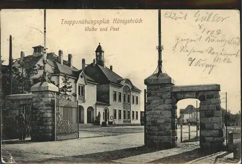 Koenigsbrueck Truppenuebungsplatz Wache Postamt Kat. Koenigsbrueck