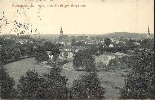 Koenigsbrueck Teilansicht Blick vom Scheibigen Berg Kat. Koenigsbrueck