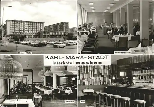 Karl Marx Stadt Interhotel Moskau Tanzcafe Bar Hotelrestaurant Kat. Chemnitz