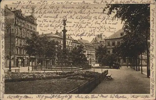 Chemnitz Theaterstrasse mit Siegesdenkmal Kat. Chemnitz