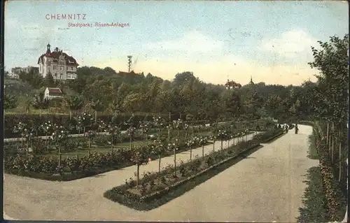 Chemnitz Stadtpark Rosen Anlagen Kat. Chemnitz