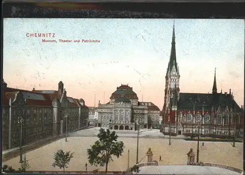 Chemnitz Museum Theater und Petrikirche Kat. Chemnitz