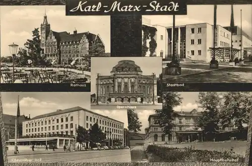 Karl Marx Siedlung Rathaus Opernhaus Stadtbad Hauptbahnhof Hotel Chemnitzer Hof Kat. Schipkau