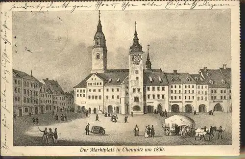 Chemnitz Marktplatz Kuenstlerkarte Kat. Chemnitz