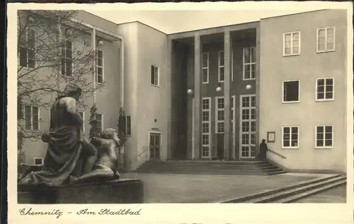 Chemnitz Stadtbad Skulptur Kat. Chemnitz