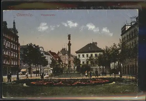 Chemnitz Theaterplatz Kuenstlerkarte Kat. Chemnitz