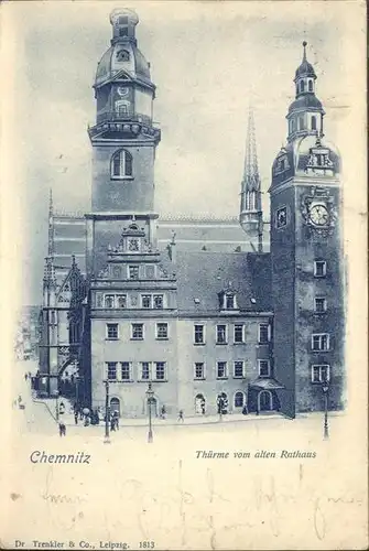 Chemnitz Tuerme vom alten Rathaus Kat. Chemnitz