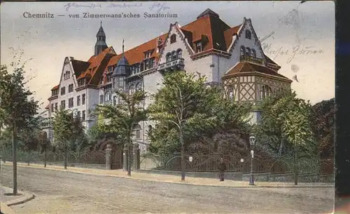 Chemnitz Von Zimmermann sches Sanatorium Kuenstlerkarte Kat. Chemnitz