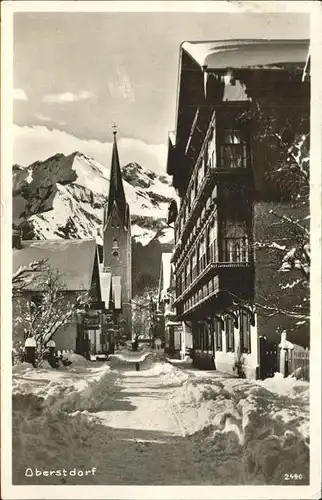 Oberstdorf Kirchstr mit Hotel Loewen Kat. Oberstdorf