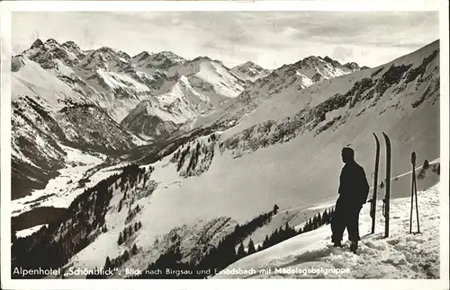 Oberstdorf Aussicht vom Alpenhotel Schoenblick Kat. Oberstdorf