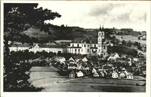 Ottobeuren Ortsansicht mit Kloster und Kirche Kat. Ottobeuren