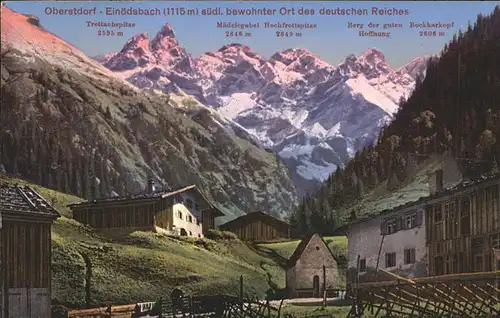Oberstdorf Einoedsbach mit Alpenpanorama Kat. Oberstdorf