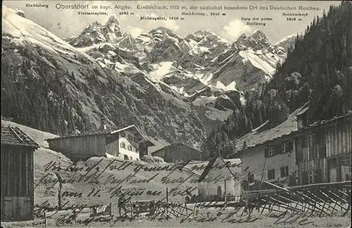 Oberstdorf mit Einoedsbach Alpenpanorama Kat. Oberstdorf