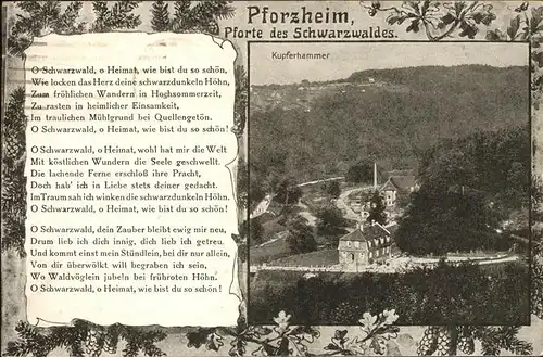 Pforzheim Kupferhammer und Schwarzwaldgedicht Kat. Pforzheim
