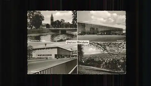 Pforzheim Altstaedter Kirche Bahnhof Jahnhalle Kat. Pforzheim