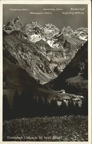 Einoedsbach Blick auf den Ort mit Alpenpanorama Kat. Oberstdorf