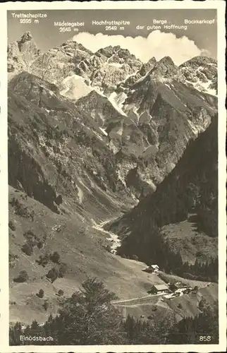 Einoedsbach Blick auf den Ort mit Alpenpanorama Kat. Oberstdorf