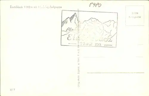 Einoedsbach mit Blick auf Maedelegabelgruppe Kat. Oberstdorf