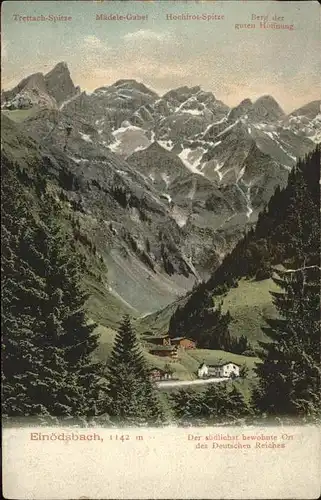 Einoedsbach Blick auf den Ort mit Alpenpanorama Kat. Oberstdorf