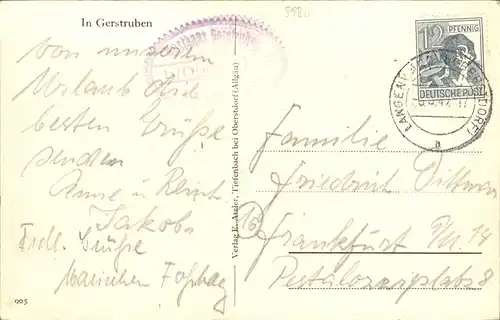 aw19604 Gerstruben In Gerstruben Kategorie. Oberstdorf Alte Ansichtskarten