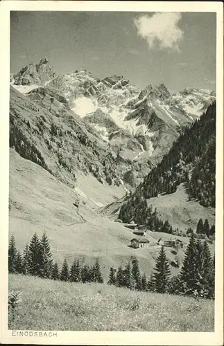 Einoedsbach Blick auf den Ort mit Alpenpanorama Kat. Oberstdorf