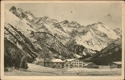 Birgsau Blick auf den Ort mit Alpenpanorama Kat. Oberstdorf