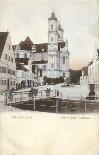 Ottobeuren Partie am Rathaus mit Basilika Kat. Ottobeuren