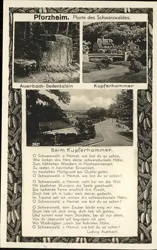 Pforzheim Auerbach Gedenkstein Kupferhammer Kat. Pforzheim