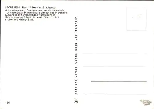 Pforzheim Reuchlinhaus am Stadtgarten Kat. Pforzheim