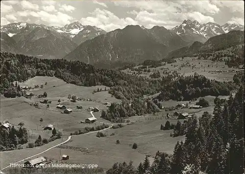 Tiefenbach Oberstdorf Blick gegen Maedelegabelgruppe Kat. Oberstdorf