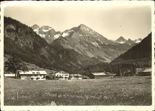 Birgsau Ortsansicht mit Alpenpanorama Kat. Oberstdorf