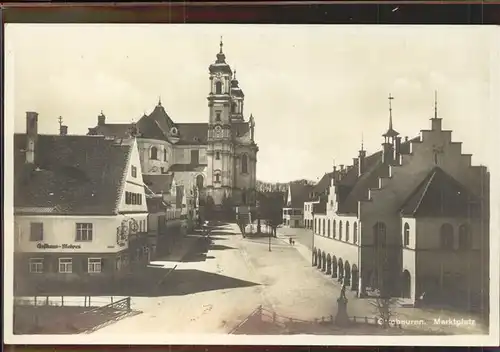 Ottobeuren Marktplatz und Kirche Kat. Ottobeuren