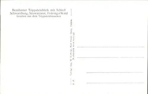 Schwarzburg Thueringer Wald Blick vom Trippsteinhaeuschen Kat. Schwarzburg