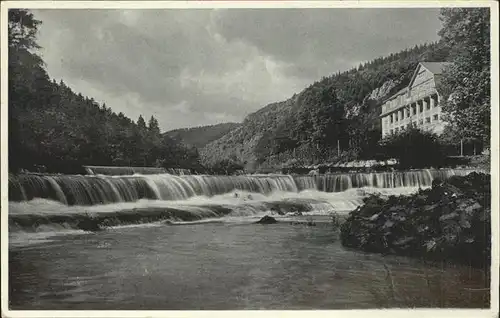 Schwarzatal Wasserfall am Kurhaus Chrysopras Kat. Rudolstadt