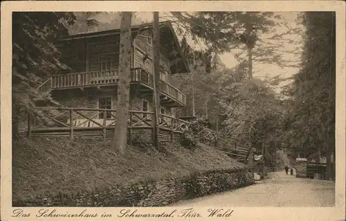 Schwarzatal Partie am Schweizerhaus im Thueringer Wald Kat. Rudolstadt