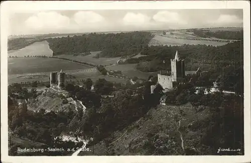 Rudelsburg Blick auf Rudelsburg und Saaleck an der Saale Kat. Bad Koesen