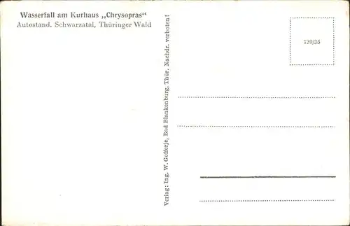 Schwarzatal Wasserfall am Kurhaus Chrysopras Kat. Rudolstadt
