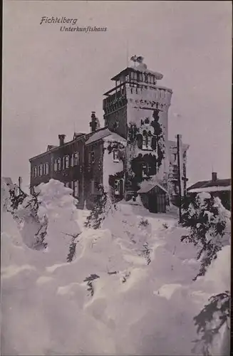 Fichtelberg Oberwiesenthal Unterkunftshaus im Winter Kat. Oberwiesenthal