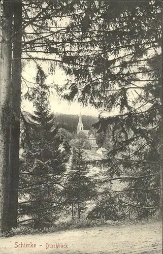 Schierke Harz Durchblick auf Kirche / Schierke Brocken /Harz LKR