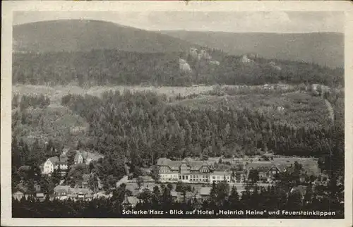 Schierke Harz Blick auf Hotel Heinrich Heine und Feuersteinklippen / Schierke Brocken /Harz LKR