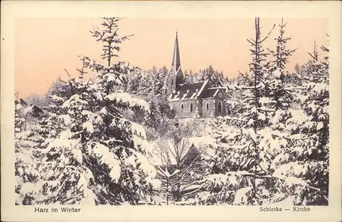 Schierke Harz Winterlandschaft mit Kirche / Schierke Brocken /Harz LKR