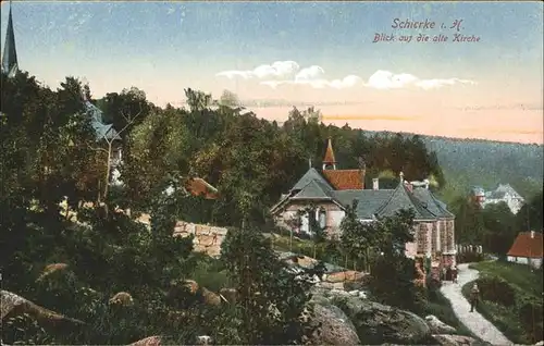 Schierke Harz Blick auf die alte Kirche / Schierke Brocken /Harz LKR