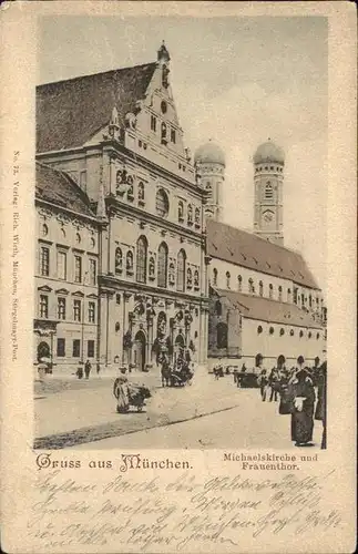 Muenchen Michaelskirche und Frauentor Kat. Muenchen