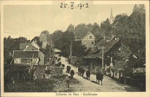 Schierke Harz Dorfstrasse Kuhherde / Schierke Brocken /Harz LKR