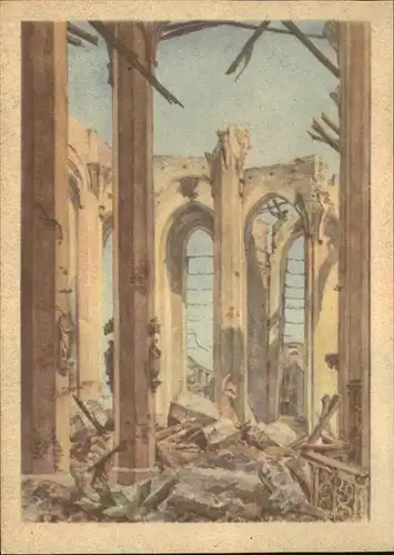 Muenchen Blick in das 1944 zerstoerte Haupt und suedl Seitenschiff der Frauenkirche Kat. Muenchen