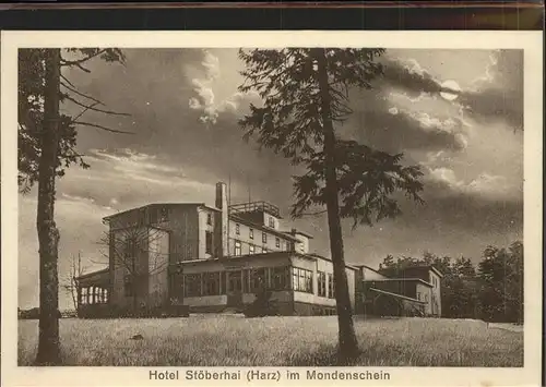 Brocken Berghotel Stoeberhai im Mondschein Kat. Wernigerode