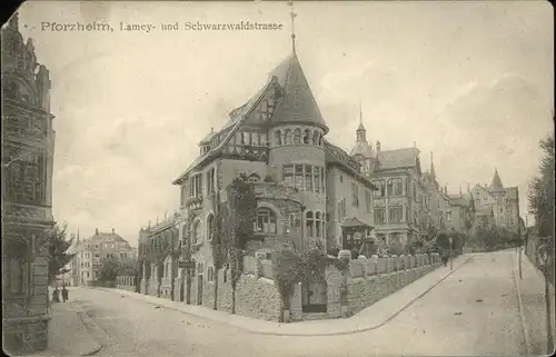 Pforzheim Ecke Lamey und Schwarzwaldstrasse Kat. Pforzheim