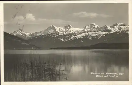 Thunersee Schreckhorn Eiger Moench u.Jungfrau Kat. Thun