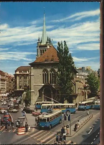 Lausanne VD Place et Eglise St. Francois / Lausanne /Bz. Lausanne City